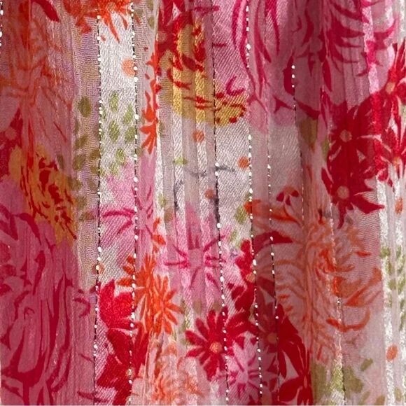 Floral Off the Shoulder Stretchy Lightweight Cottagecore Vacation Beach Top M - Picture 11 of 11